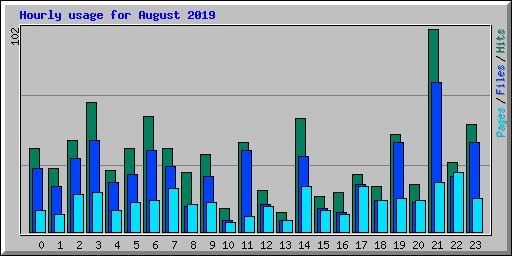 Hourly usage for August 2019